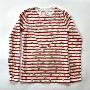 Crewcuts Long Sleeve Stripped Heart Tee - Kids XL